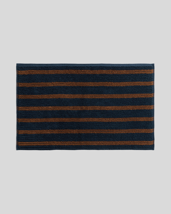 Organic Resort Stripe Tub Mat (Ink with Tobacco)